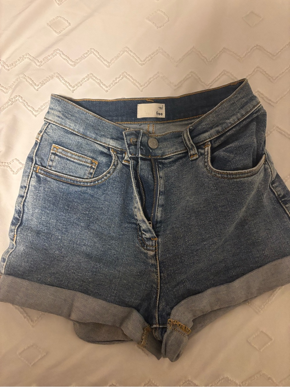 Wilfred Light Blue Denim Rolled Hem Shorts